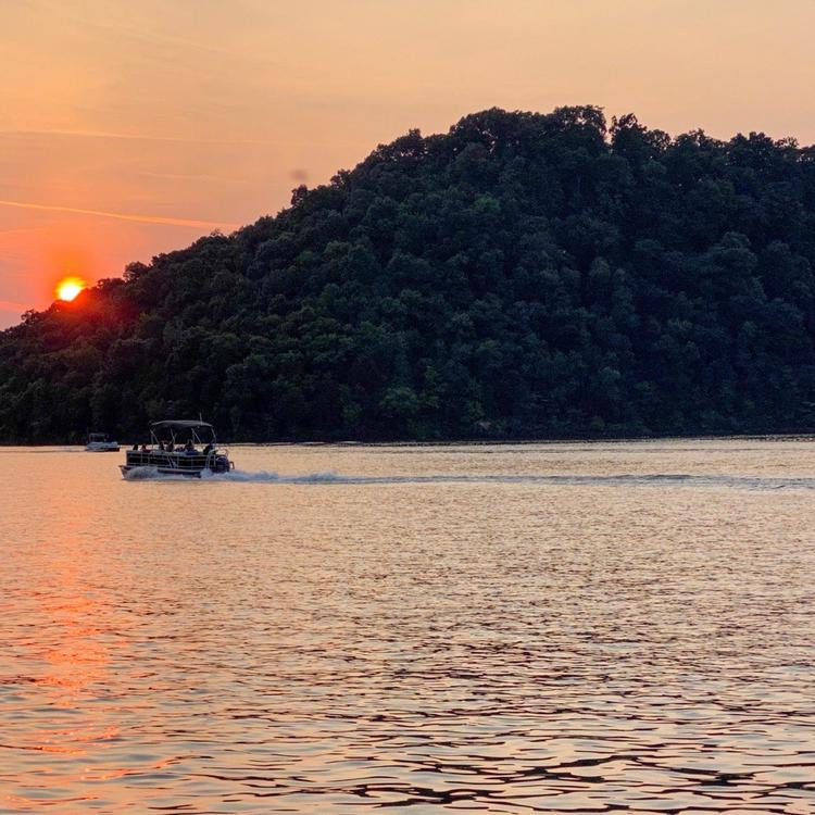 Sunset over a lake